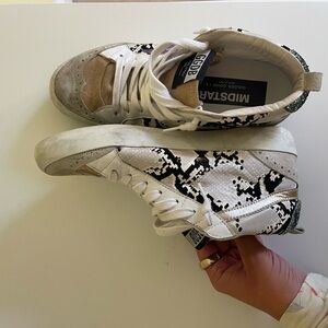 White/black leather Mid Star Golden Goose size 37!!! AUTHENTIC AND WORN ONCE!